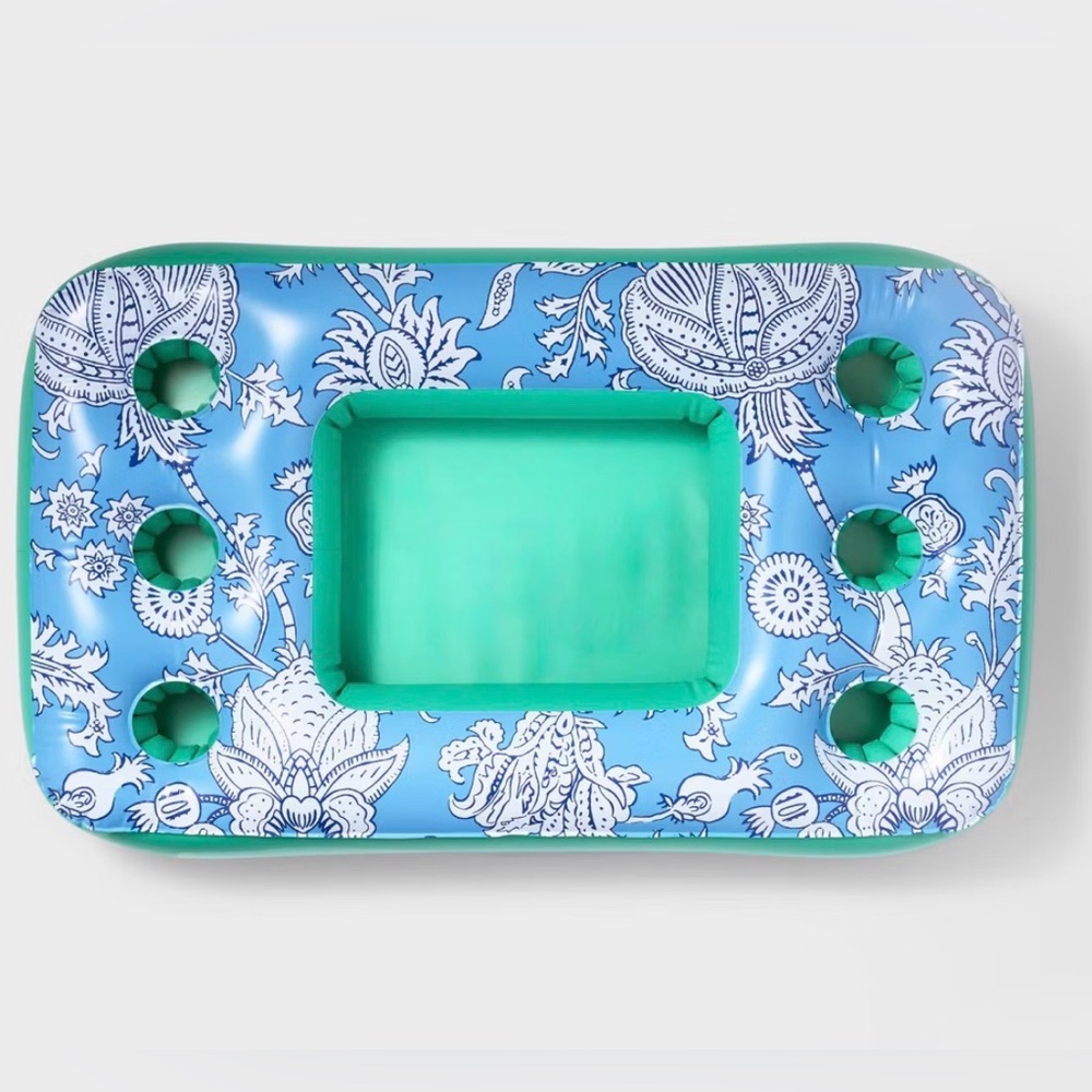 NEW! Roller Rabbit x Target Floral Vines Rectangular Snack Float Blue - Picture 2 of 4